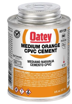 Oatey 31129 Orange Cement For CPVC 8 oz