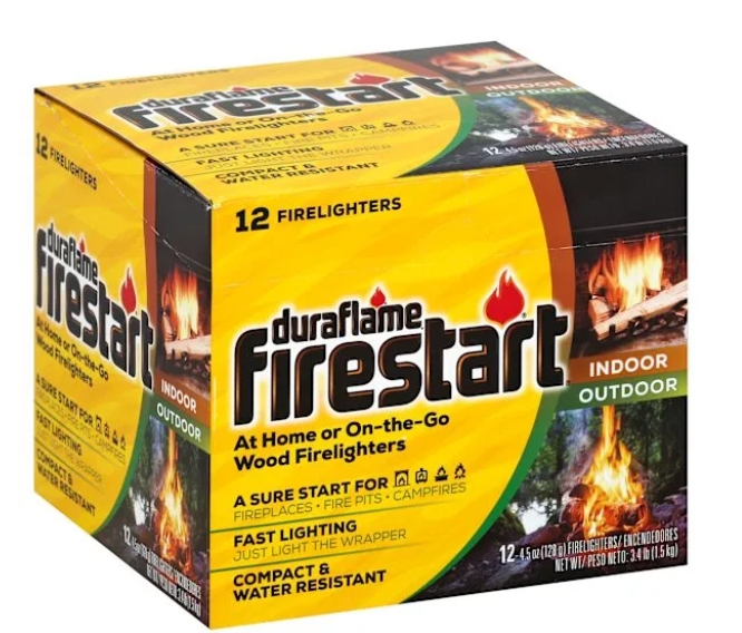 Duraflame Firestart Indoor/Outdoor Firelighters - Quick Ignition for BBQ, Fireplace, Fire Pit and Campfires