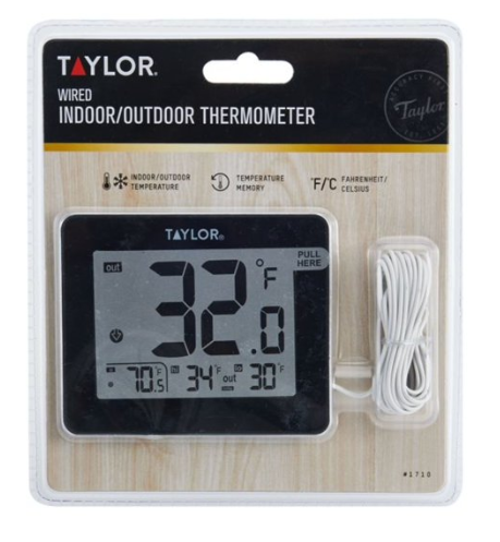 Taylor Precision Products Wired Indoor/Outdoor Thermometer