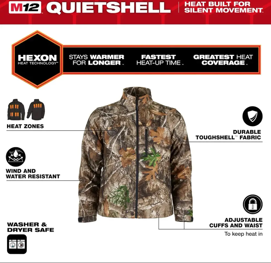 Milwaukee M12™ Heated QUIETSHELL Jacket Kit, RealTree Extra Camouflage, M101C-21L