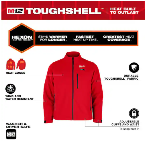 Milwaukee Toughshell M12 Heated Jacket Kit - HEXON - RED