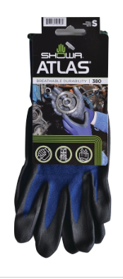 Showa Atlas 380s-06.rt Foam Nitrile Grip Gloves With Liner, Size Small