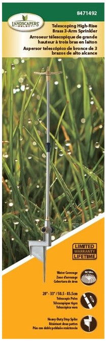 Landscapers Select Telescoping High-Rise Brass 3-Arm Sprinkler