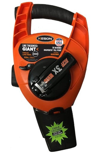 Keson Giant Reel Chalk Bigmouth Hi-Speed 100Ft -- G3x100
