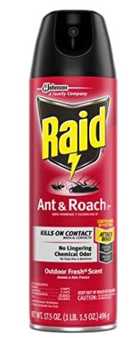Raid Ant & Roach Killer Spray For Listed Bugs, Keeps Killing for Weeks, Fresh Scent, 17.5 oz