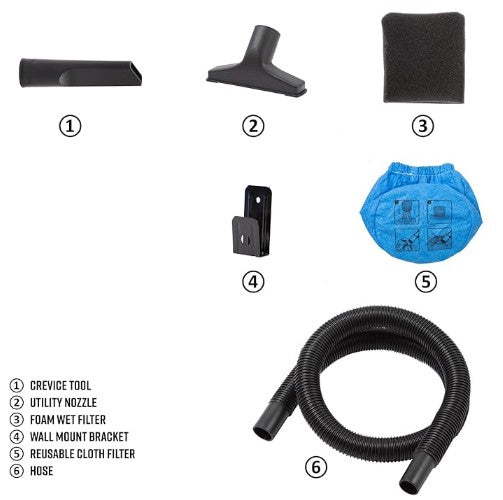 Armor All AA155 1.5-Gallon 2 Peak HP Portable Wet/Dry Shop Vac, Orange