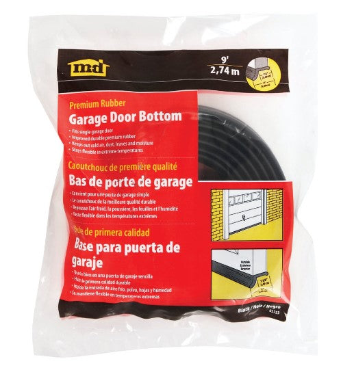 M-D 2 In. x 9 Ft. Black Rubber Door Bottom Garage Door Seal 03723 264660