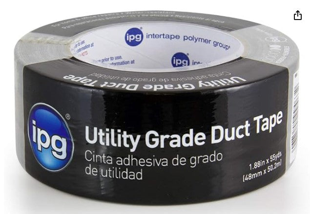 IPG 6560 Utility Grade Duct Tape, 1.88" x 55 yd, Silver (Single Roll)