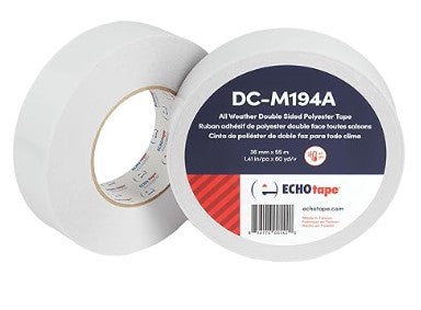 ECHOtape DC-M194A | Double-Sided Polyester Tape | Clear Thin Tape | All Weather/Cold Weather Tape | Insulation Mounting Tape | Contractor Tape | Superior Holding Power | 1.41 in x 60 yd