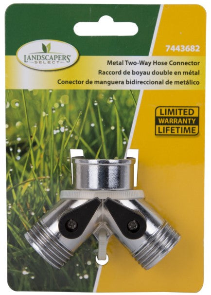 Landscapers Select Metal 2-way hose connector -- 7443682