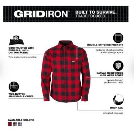 Milwaukee M551 GRIDIRON™ Flannel Shirt - M551R