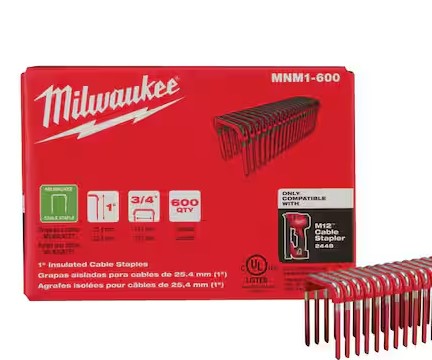 Milwaukee 1" Insulated Cable Staples - MNM1-600