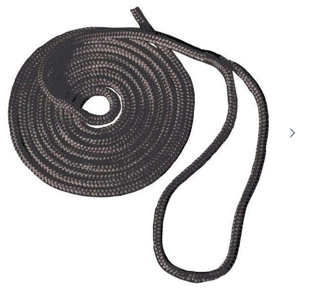 T-H Marine Supplies - Black 3/8" X 15' Premium Double Braid Dock Line