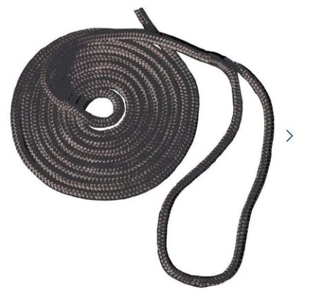 T-H Marine Supplies - Black 1/2" X 25' Premium Double Braid Dock Line
