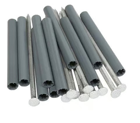 Amerimax 7" White Aluminum Spike & 5" Ferrule -- 10 each / Bag -- 25-043