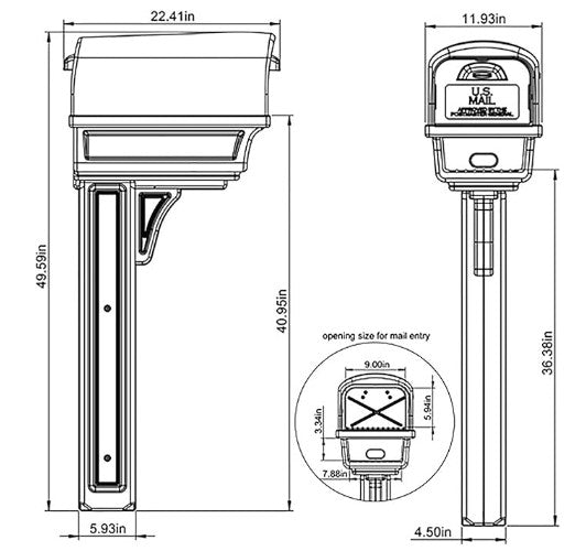 Architectural Mailboxes Gentry Plastic Post & Box Kit