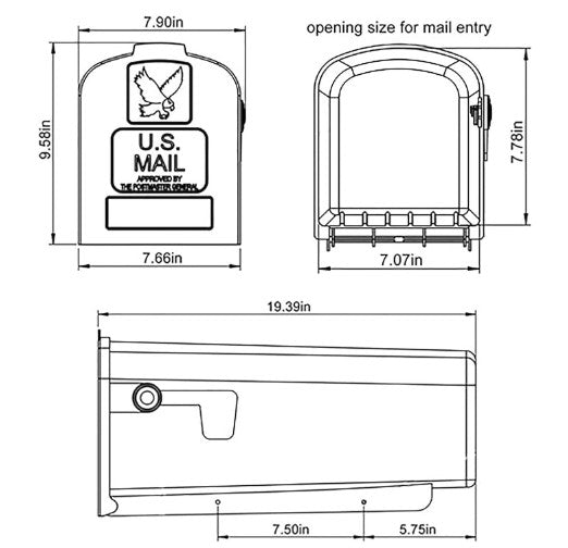 Architectural Mailboxes Parsons - Plastic Post Mount Mailbox
