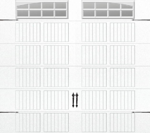 Hormann 3400, 10'x9' White, Insulated, Carriage, Arch Stockton Top Section, 15R -- Door #319
