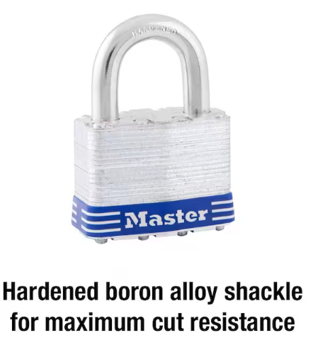 Master Lock 1-1/2 in. H X 2 in. W Laminated Steel 4-Pin Cylinder Exterior Padlock - 5D
