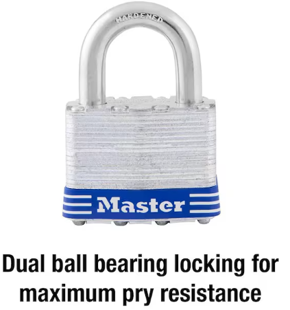 Master Lock 1-1/2 in. H X 2 in. W Laminated Steel 4-Pin Cylinder Exterior Padlock - 5D