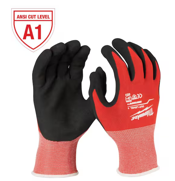 Milwaukee Cut Level 1 Nitrile Dipped Gloves Size: 8" / M -- 48-22-8901
