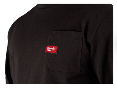 Milwaukee Heavy Duty Pocket T-Shirt - Black Long Sleeve - 602B