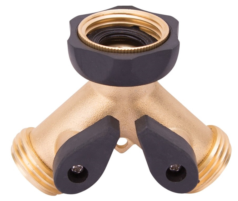Landscapers Select 7369580 Y-Connector, Female and Male, Brass, Brass, For: Garden Hose and Faucet