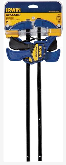 Irwin QUICK-GRIP 1964745/54122 Bar Clamp, 150 lb, 12 in Max Opening Size, 2-7/16 in D Throat, Steel Body