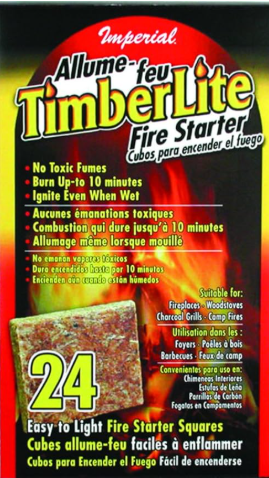 Imperial KK0312 Timberlite Fire Starter, 24 Squares, Brown