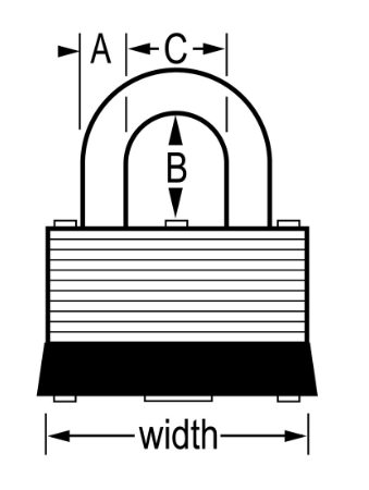Master Lock 1-1/2" Self Lock Steel Padlock - 22T