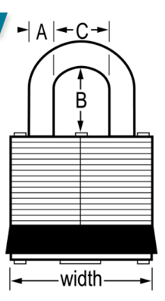 Master Lock 1DLJ - 1-3/4in Wide Laminated Steel Pin Tumbler Padlock with 2-1/2in Shackle