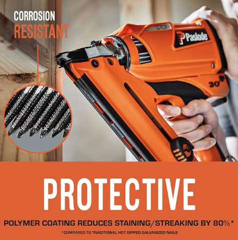 Paslode, Framing Nails and Fuel Pack, 650527, 3 inch x .120 Gauge, Ring Hot Dipped Galvanized, 1 Fuel Cell and 1,000 Nails