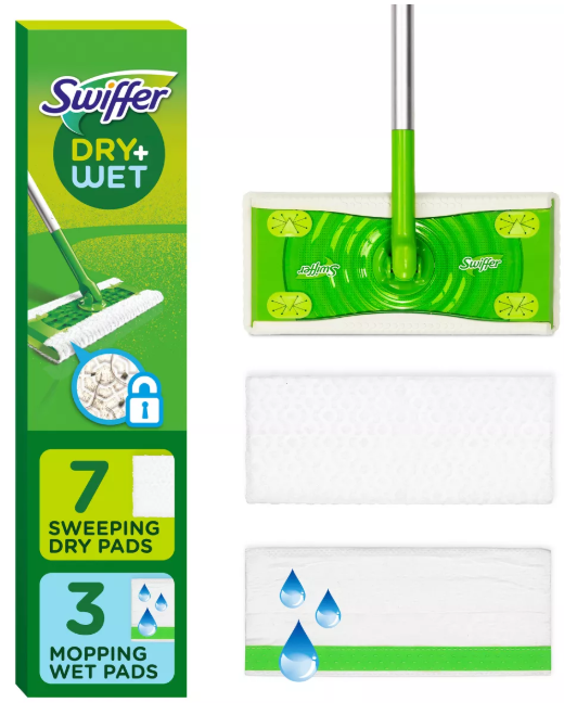 Swiffer Sweep + Mop, Broom & Mop Alternative, Dry & Wet Floor Cleaner, Fresh Scent, Cleaning Set