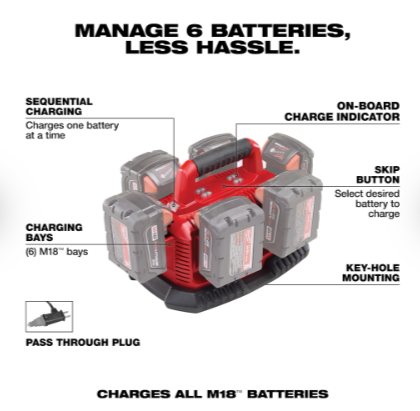 Milwaukee M18™ Six Pack Sequential Charger -- 48-59-1806