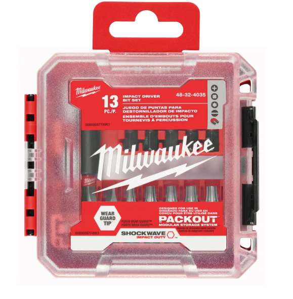 Milwaukee SHOCKWAVE Impact Duty Driver Bit Set - 13 Piece -- 48-32-4035