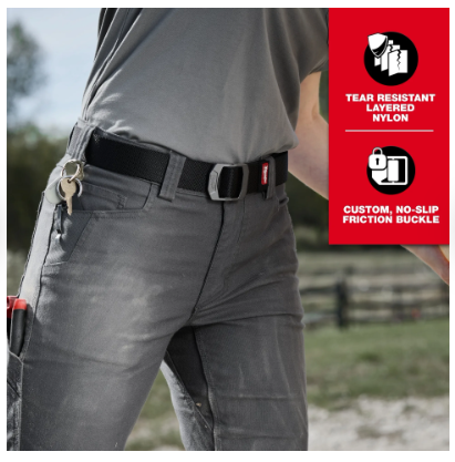 Milwaukee FREEFLEX™ Nylon Webbing 1.5" Belt -- M760B (Black)