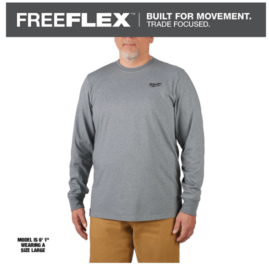 Milwaukee Tools Hybrid Long Sleeve Work T-Shirt - Gray 604G