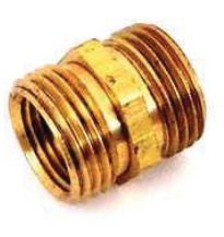 Plumb Pak Hose Adapter, 3/4 x 3/4 x 1/2 in, MHT x MIP x FIP, Brass, For: Garden Hose -- PP850-61