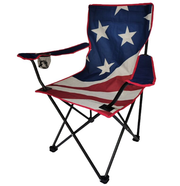 Seasonal Trends American Flag Folding Camp Chair -- FC-003