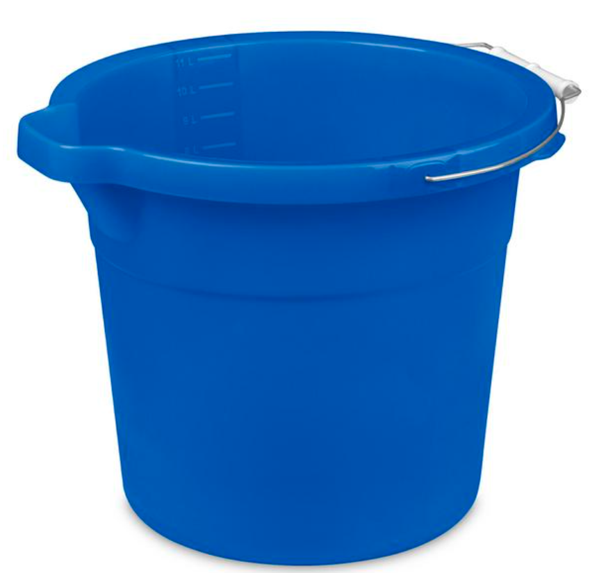 Sterilite 11234312 Spout Pail, 12 qt Capacity, Plastic, Blue