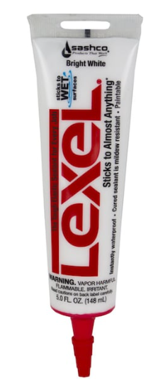 Sashco Lexel White Low VOC Synthetic Rubber All Purpose Caulk 5 oz