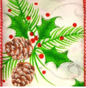 Sheerlund Products Wired White Holly 2-1/2" x 50 yard roll - RBW40WH