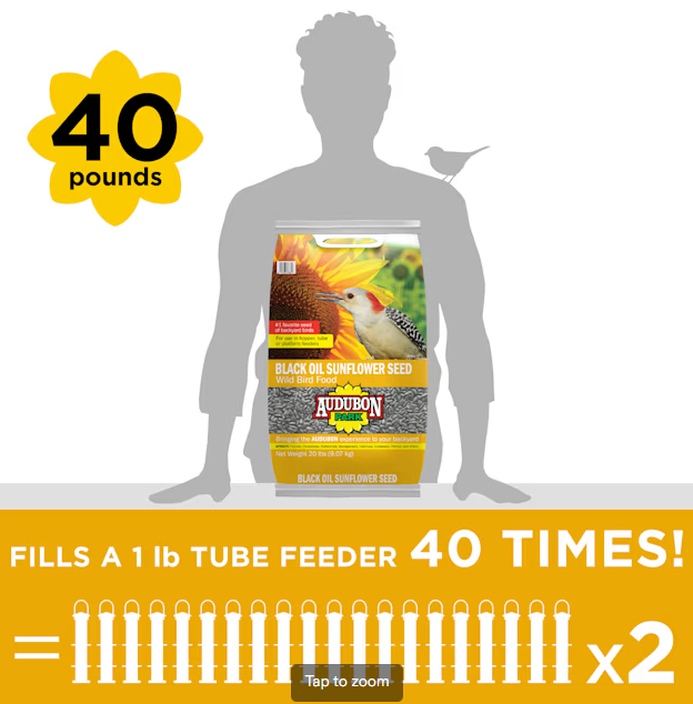 Audubon Park Black Oil Sunflower Seed -- 40lbs