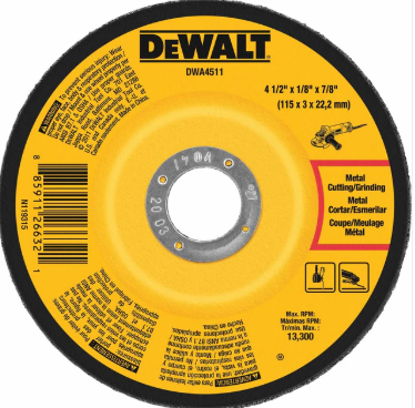 DeWalt DWA4511 4-1/2" x 1/8" x 7/8" Metal Grinding Wheel -- DWA4511
