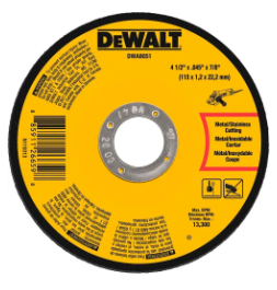 DeWalt Metal Cutting Wheel Type 1 4-1/2" x 7/8" Aluminum Oxide 60 Grit -- DWA8051