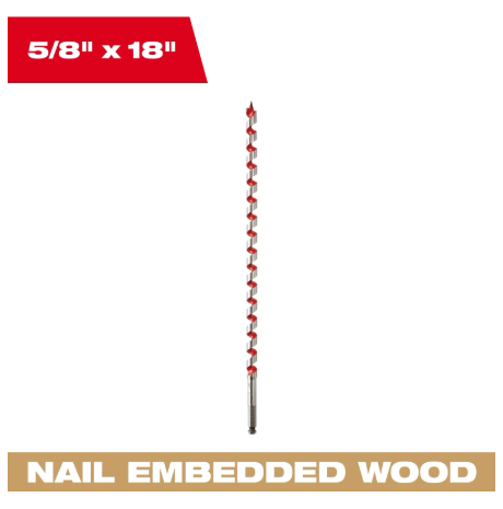 Milwaukee 5/8" x 18" Ship Auger Bit -- 48-13-5620