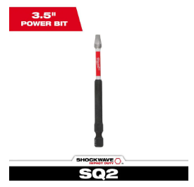 Milwaukee SHOCKWAVE 3-1/2 in. Impact Square Recess #2 Power Bit -- 48-32-4572