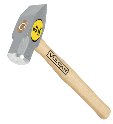Vulcan 34516 Hammer, 3 lb Head, Cross Pein Head, Steel Head
