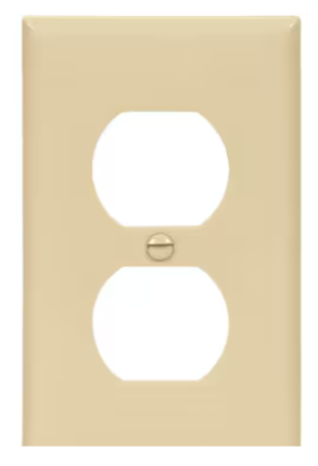 Eaton 1 -Gang Standard Size Ivory Nylon Indoor Duplex Wall Plate -- 5132V