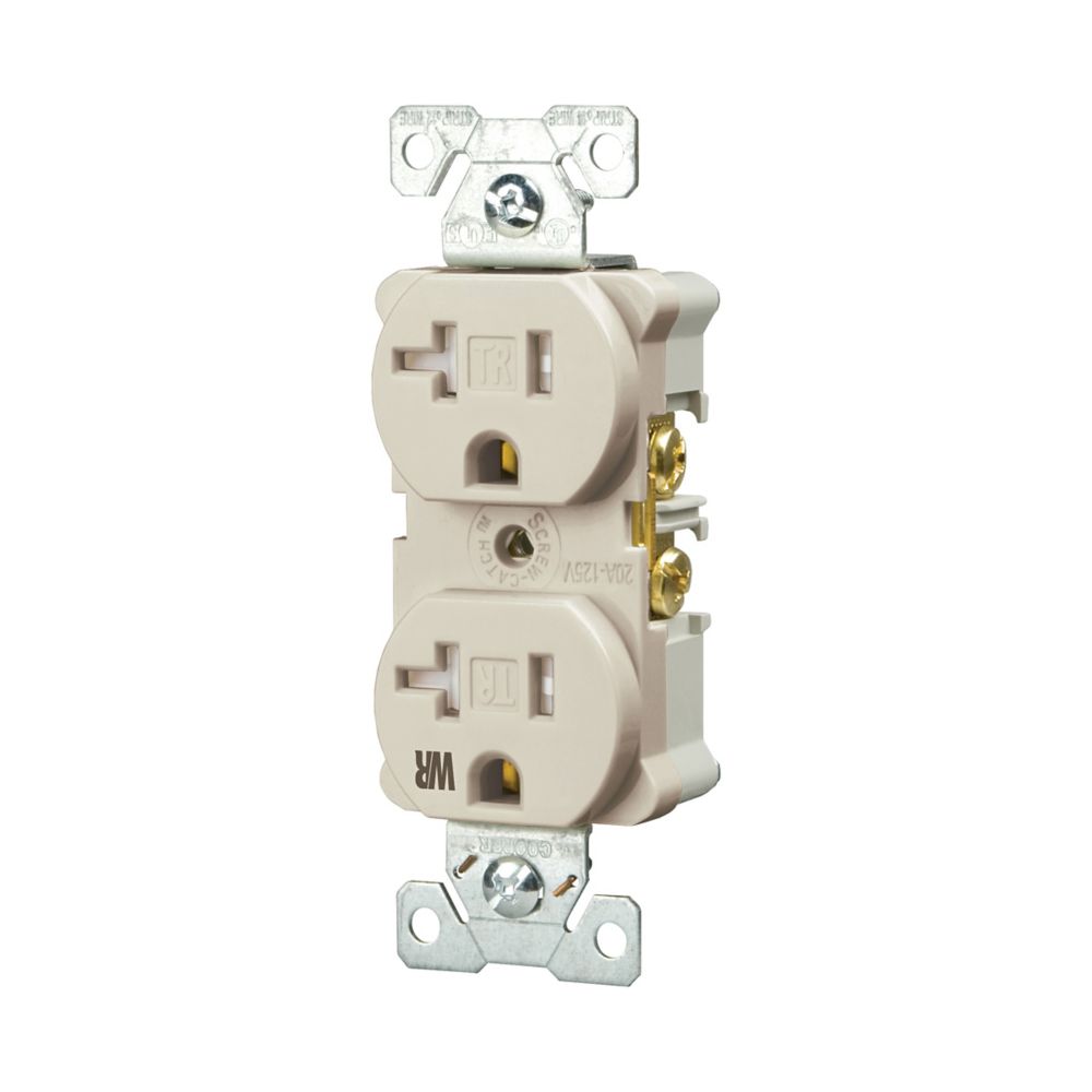 Cooper TWRBR20V 20A Receptacle Ivory Tamper / Weather-Resistant